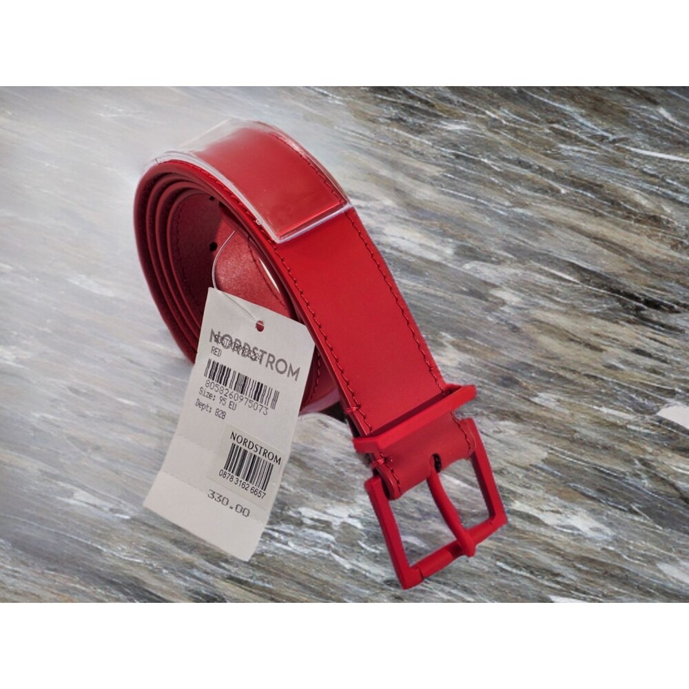 Maison Margiela Paris 95 Red Leather Buckle Belt‎ S35TP0399 NEW Quiet Luxury NWT